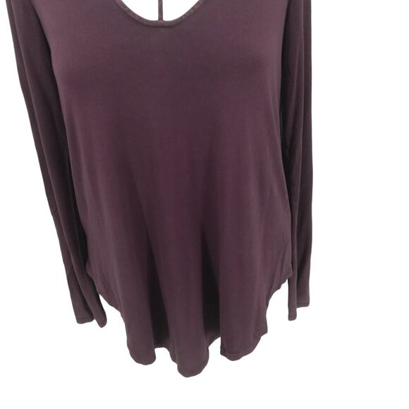 American Eagle Soft & Sexy T Long Sleeve Lattice Shirt Size S Curved Hem Stretch - Picture 4 of 12